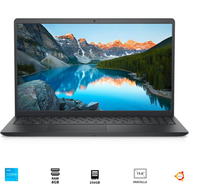 LAPTOP DELL INSPIRON 15 3511 15.6” HD CORE I3-1005G1 10MA GEN 8GB RAM 256GB SSD NMVE 1TB HDD TECLADO ESPANOL UBUNTU COLOR NEGRO T9Y2R GARANTIA 12 MESES